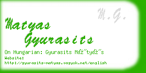 matyas gyurasits business card